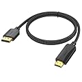 XiAyriky DisplayPort to HDMI Cable 4K 1.5 Feet, Short DP (Display Port) to HDMI Cable Adapter Male to Male Support Video and Audio with UHD 4K, 2K,1080P for Computer, Monitor, TV, Projector-One Way