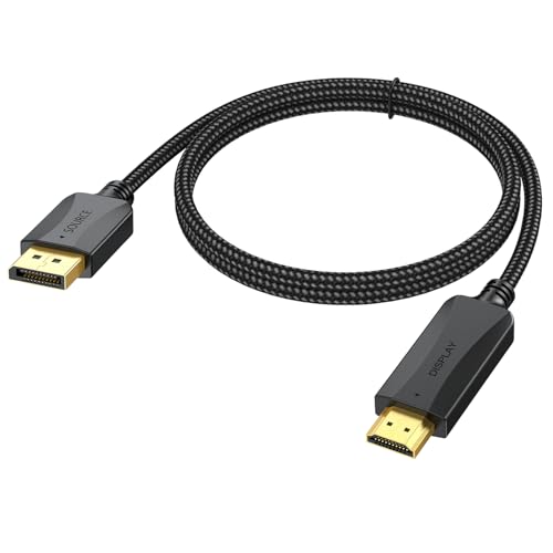 XiAyriky DisplayPort to HDMI Cable 4K 1.5 Feet, Short DP (Display Port) to HDMI Cable Adapter Male...