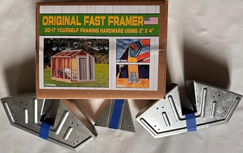 Storage Shed. Build Your Own Shed. DIY Kit. The Original Fast Framer Shed Bracket Kit. Includes Brackets and Complete Set of Plans. Expandable with Multiple Kits. Made in The USA. No Angled Cuts