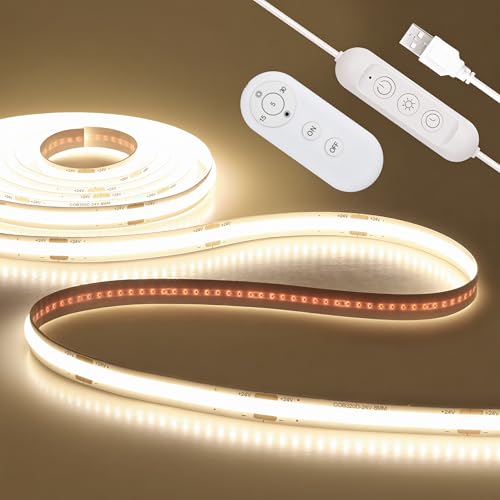 ALITOVE LED Strip Lights 5V USB 6.56FT 640LEDs 4000K Ultra