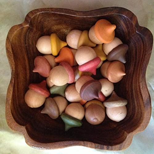 AMLESO 30 pçs/conjunto de bonecas de madeira inacabadas, formato bolota DIY pintura mancha bonecas a