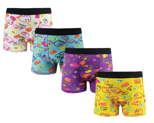 4 Paquet caleçons pour Enfants pour garçons Boxer Short sous-vêtements en Coton Caleçons pour garçons pour 2-4, 5-7, 8-10, 11-13 Ans / Taille 92-104, 110-122, 128-140, 146-158 (110-122 / V2) Cover