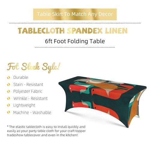 Housse de table extensible imprimé flocage oiseaux élasthanne EdWal 1m80