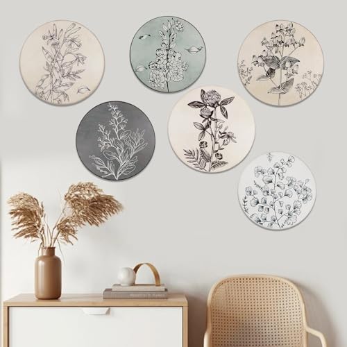 YiYa 6 Pièces Bohème en Bois - Décoration Murale Suspendue Moderne - Art Déco, Chambre à Coucher, Nursery