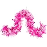 MAOFENG Chandelle Turkey Feather Boa 1.64 Yards 30g for Halloween Dancing Wedding Party DIY Craft Costume Decoration Feather Boa,Fuchsia Pink