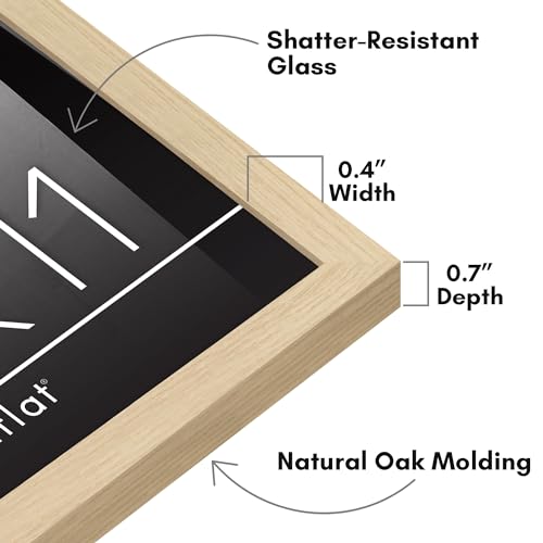 Americanflat 8.5x11 Picture Frame with Shatter-Resistant Glass - Streamline Collection - Thin Border Picture Frame for Tabletop and Wall - Hanging Hardware and Easel Stand Included - Natural Oak