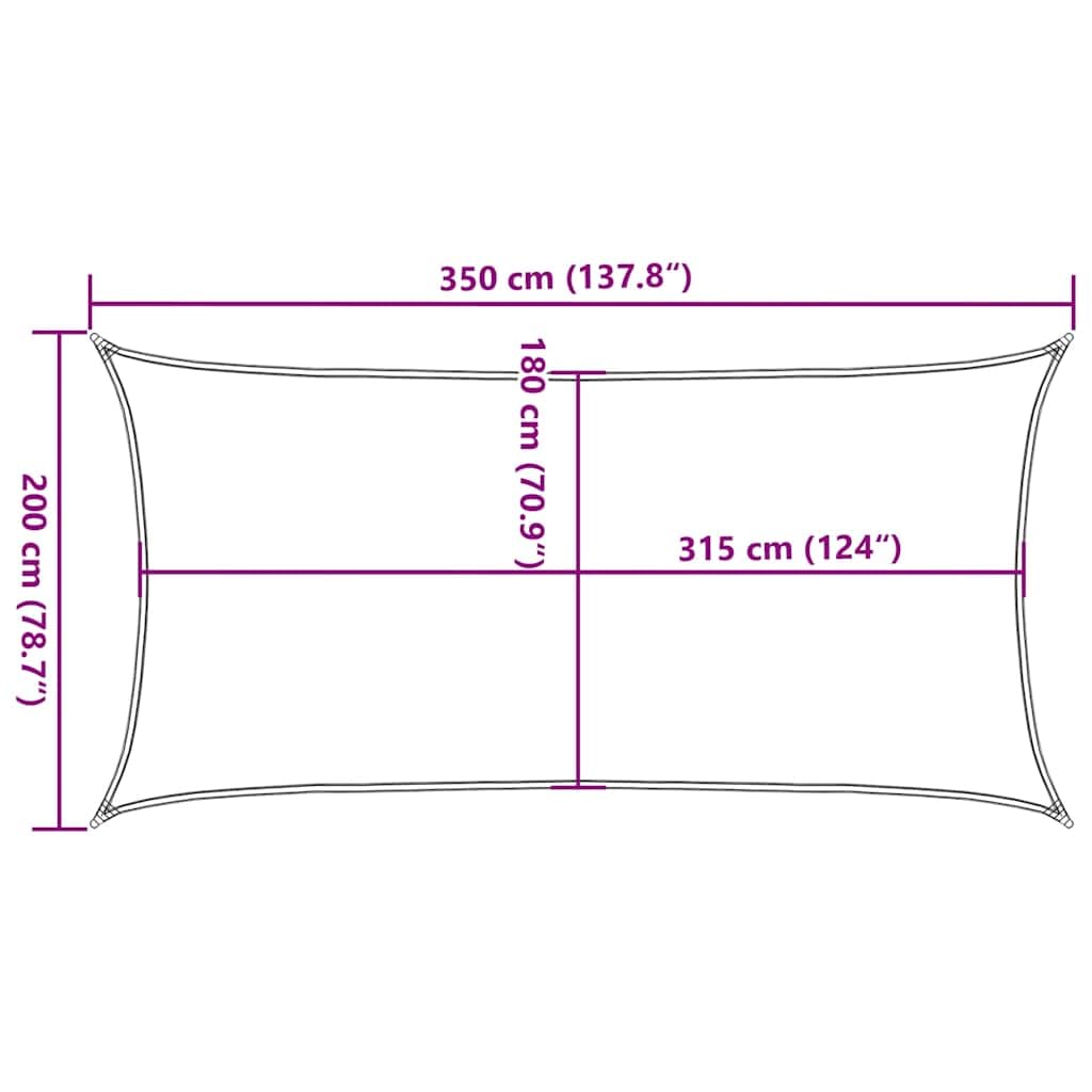 vidaXL Toldo Parasol Lona Protector Solar Sombra de Patio Jardín Terraza Balcón Parque Infantil Exterior de Vela HDPE Blanco 160 g/m² 2x3,5 m — view 3