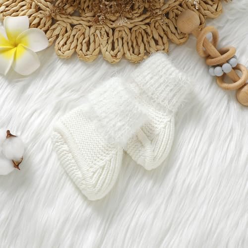 DovFanny Baby Booties Newborn Baby First Shoes Cozy Warm Knit Booties Slippers for Infant Boy Girl4