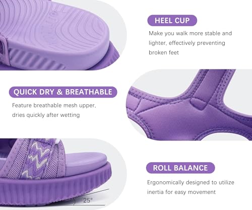 Image of KuaiLu Womens Orthopedic Walking Sandals with Comfortable Arch Support Plantar Fasciitis Relief Summer Outdoor Hiking Sport Recovery Adjustable Strap Athletic Chunky Cushion Shoes