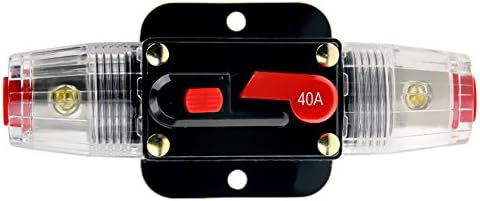 KUMEED 12V DC 20A 30A 40A 50A 60A Car Audio Inline Circuit Breaker Fuse for System Protection (40A)