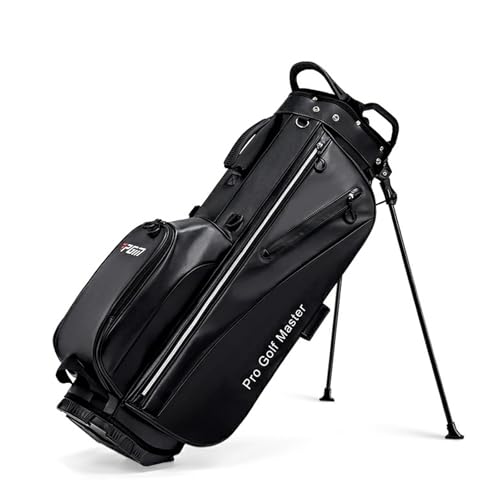 ゴルフバッグ クラブケース セルフスタンド ショルダー ポケット付き スタンド式軽量 Golf Bag 7分割口枠 防水耐摩キ ポケットハンドル付き キャディーバッグ ゴルフクラブ用ゴルフサンデーバッグ 持ち運び可能 練習用(Black)