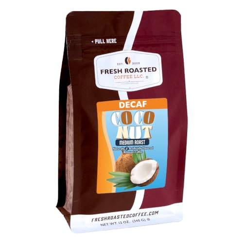 Image of Fresh Roasted Coffee, Decaf Coconut Flavored Drip Ground Coffee, Medium Roast, Kosher, 12 oz
