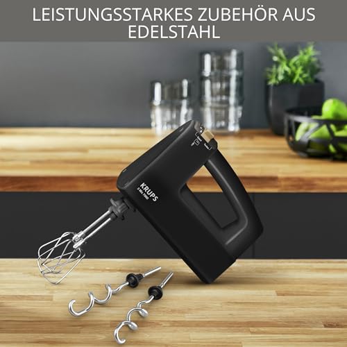 Krups F60858 3 MIX 7000 Handmixer 60 Jahre Edition | 500W | ergonomischer Griff | 1,65m-langes Kabel | Geschwindigkeitsregler, Schneebesen & Knethacken | bis zu 1kg Brotteig | Schwarz/Kupfer – Bild 3