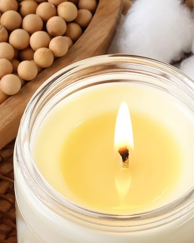 Image of AOOVOO Vanilla Cream Odor Eliminating Highly Fragranced Candle - Eliminates 95% of Pet, Smoke, Food, and Other Smells Quickly, Non Toxic Air Freshing Soy Candle, Up to 50 Hours Burn time