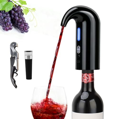 Electric Wine Aerator Dispenser Set – Automatic Wine Decanter & Pourer with LED Display, 200ml Smart Pour Control, Rechargeable Wine Pump & Stopper, Perfect Christmas Gifts for Wine Lovers