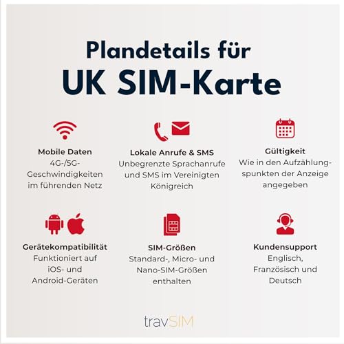 5G-kompatibel - Detailansicht von travSIM UK SIM 10GB Deal – Dealfoxx.de - Detailansicht des Produkts