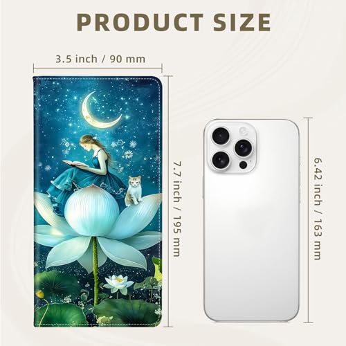 RFID Blocking Leather Wallet for Women and Men, Girl Flower Compact Bifold Credit Card Holder with RFID Protection, Small Ladies Slim Minimalist Wallet3