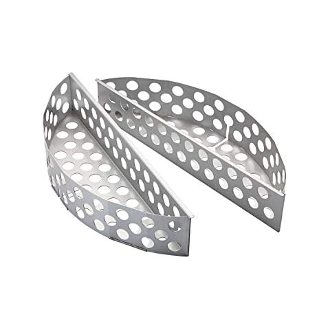 RÖSLE Kohlekorb F60/F60 AIR, 2-tlg., Hochwertige Kohlekörbe für gleichmäßige Hitze im Kugelgrill, passend für Kugelgrills mit 60 cm Durchmesser, Stahl, Silber Cover