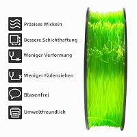 GIANTARM TPU Filament 1,75 mm für 3D-Drucker 1kg, Transparent Grün – Ansicht 4