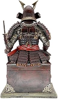 LOOYAR Medieval Ancient Samurai Undead Warrior Resin Statue Ornament Figurine Craft for Home Living Room Porch Decoration Office Desk Desktop Table Arrangement Gift (Red Glod)