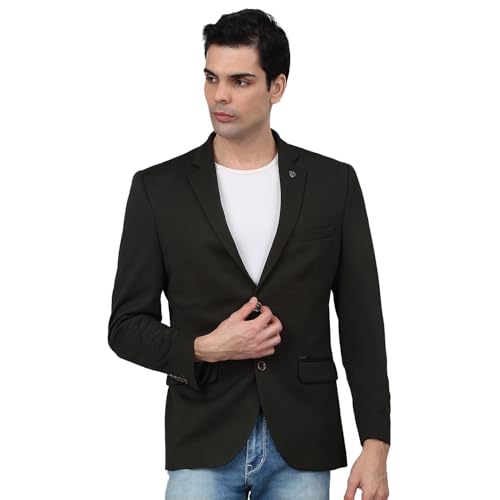 Image of Cantabil Self Design Full Sleeves Notch Lapel Casual Blazer for Men | Casual Blazer for Men | Men Blazer for Casual (P MBZC00069)