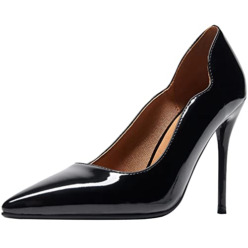 MissSaSa Femme Escarpins Talon Aiguille Sexuel élégant Chaussures 39.5EU,Noir(Vernis) Cover