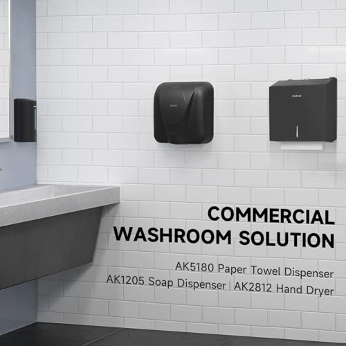 AIKE 250 Sheets Compact Multifold Wall Mount Paper Towel Dispenser,Stainless Steel Black AK5180 (Max Folded Size 27cm x10cm) by AIKE - Image 6