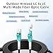 300M/984FT OM3/OM4 LC to LC Outdoor Armored Fiber Optic Patch Cable, Multimode Duplex 50/125μm, 10Gb/40Gb/100Gb, Industrial TPU Jacket, Direct Burial, Uniboot, MMF, OD 5mm, Pulling Eye Kit Installed