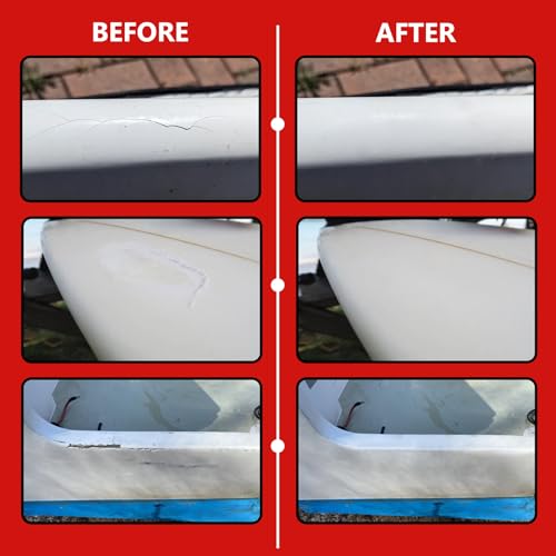 Vividye 100 ml Marine Glasfaser-Reparaturset Weiß, 2k Glasfaserspachtel Ultra Stark für Boot, Jetskis, Yachten, Surfboards und Mehr, Reparieren von Rissen, Löchern, Kratzern, Robust und Wasserdicht