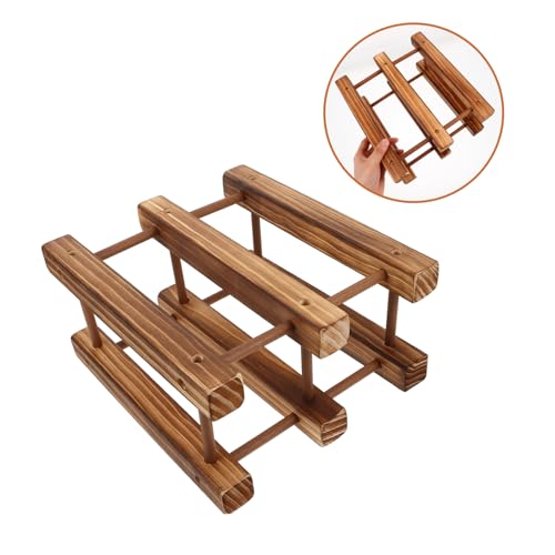 Soporte robusto para botellas de vino de madera miniatura 7