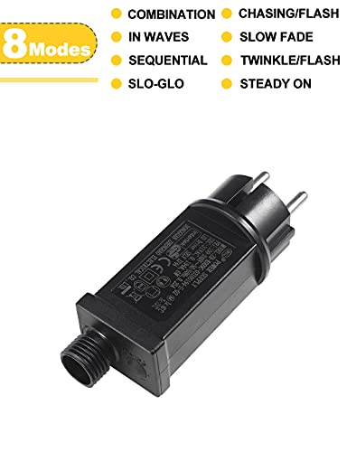 Lichterkette Außen & Innen 20m 200 LED, IP44 Wasserdicht, 8 Modi LED Lichterkette Weihnachtsbeleuchtung mit Stecker für Baum, Garten, Hochzeit & Party (Warmweiß)