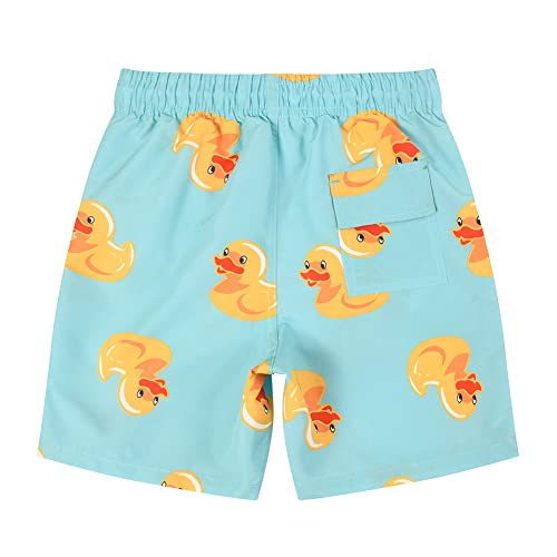 Boys Swim Trunks Quick Dry Bathing Suits Lightweight Swimming Shorts With Mesh Lining Blue Yellow Duck Size 6 #TOP1