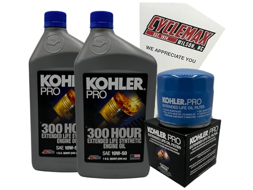 Cyclemax Kohler Pro SAE 10W-50 300 Hour Extended Life Synthetic Oil fits Kohler Lawnmower Engines K1-X300-STOC