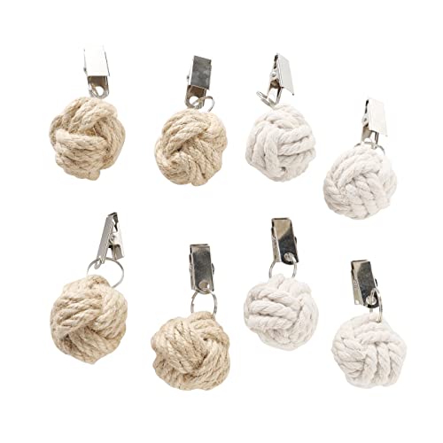 Boltze Tischdeckenbeschwerer Zuber Mit Klammer 4er Set | 2-Fach Sortiert 1 Set zufälliger Weiß oder Natur Tischdeko Tischdecken Maritim Stil