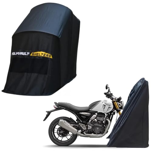 Image of Polyvault Mini for Triumph | Durable Design | Foldable Motorcycle Cover for Triumph Speed /Scrambler 400 | All Weather Protection | Protect Bike Against Dust, Dirt, Rats, UV Rays