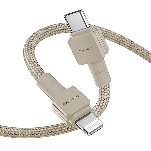 DIGIFORCE Type-C to ライトニング ケーブル 1m グレージュ MFi認証 PD急速充電 | Apple製品対応、高速データ転送、iPhone・iPad対応、耐久設計