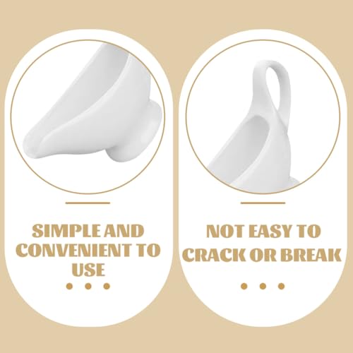 Amosfun 2Pcs 3 Oz Gravy Boats Ceramic Sauce Pitcher Saucier Boats with Handle for Condiments Soy Sauce Serving in Kitchen and Dining 6.10 X 3.54 X 1.96 Inch