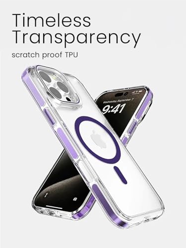 Image of MINTZZ ️ for iPhone 16 Pro Case, Compatible with MagSafe, Military-Grade Protection, Yellowing Resistant, Scratch-Resistant TPU Back, Magnetic Phone Case for iPhone 16 Pro Purple