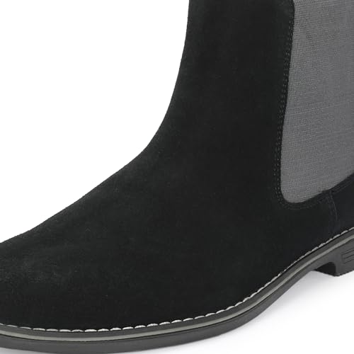 Image of Blue Leather By Centrino Genuine Leather Men's Formal and Casual Leather Boots | Versatile and Sophisticated Chelsea Boots for Every Season | Fashionable Elegant Boots for Any Occasion (3964)