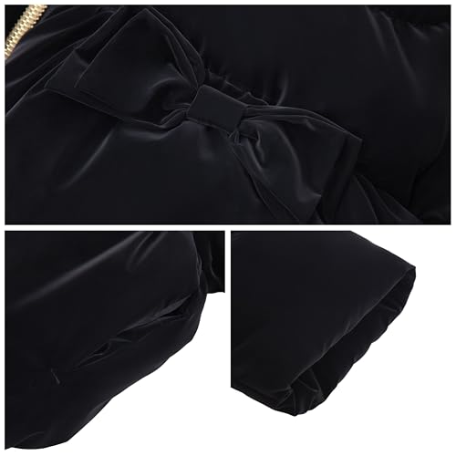 Rokka&Rolla Toddler Girls’ Fleece-Lined Luxe Bow Puffer Winter Coat4