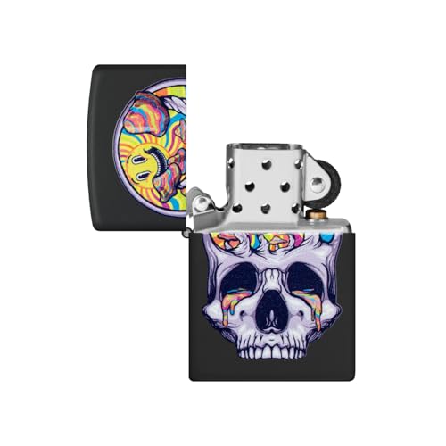 Encendedor Zippo Skull Moon Negro Mate miniatura 4