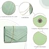 Miss Lulu Clutch Damen, Elegante Envelope Pochette, Vegan Wildleder Handtasche Klein Clutch Umschlag Crossbody Schultertasche Tasche Abendtasche #4