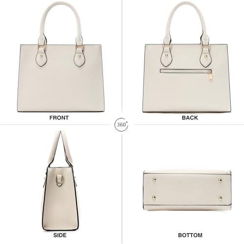 Image of CHICAROUSAL Crossbody Purses and Handbags for Women PU Leather Tote Top Handle Satchel Shoulder Bags (BL Cream Grey)