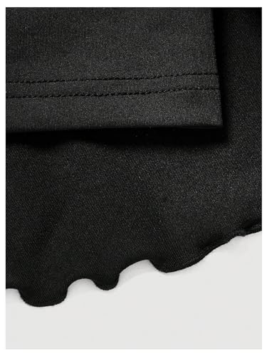 WDIRARA Women's Layered Ruffle Hem Mini Skirt High Waisted Stretchy Drawstring Skirts3