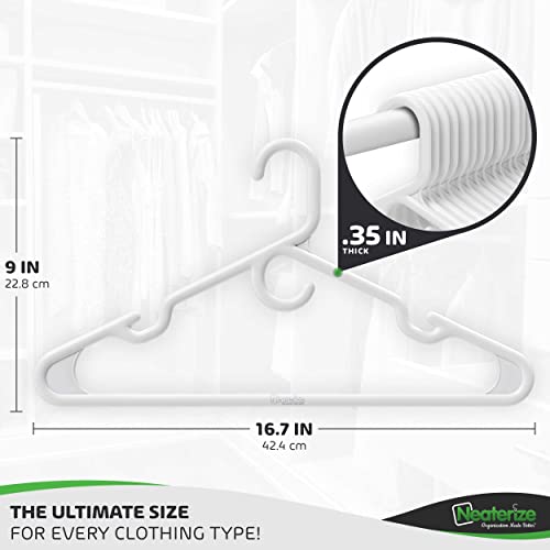 Ultra Heavy Duty Plastic Clothes Hangers (12, 24, 38 Pack Available) Vibrant Colors Durable Laundry Hangers For Adult | Lightweight Space Saving For Clothes, Shirts, Pants And Coats (24 Pack - White) #TOP4