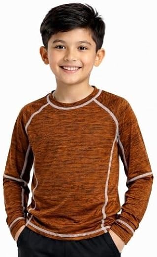 CHILINS Kids’ Long-Sleeve Heathered Gray T-Shirt – Active Wear Sports Wear, Everyday Comfort