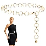 UIEXAY Cinturon Ajustable Metálico, 1 pieza cinturon dorado Cinturón de cintura multicapa para mujer, Cadena de cintura para vestidos vaqueros, Para Vestidos, Mezclilla, Camisa Larga