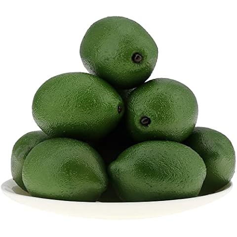 Gresorth 8pcs High Grade Fake Green Lemon Decoration Artificial Realistic Fruit Simulation for Home Party Holiday Christmas Display Cover