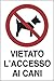 PIXLEMON Adesivo cm 30x20 Vietato L'Accesso AI Cani