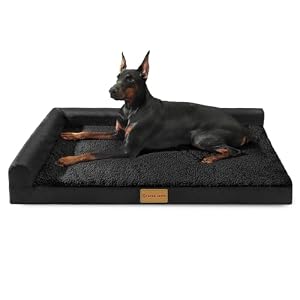 Patas Lague Orthopedic Large Dog Bed Washable Pet Sofa Bed 36''X24'' Black